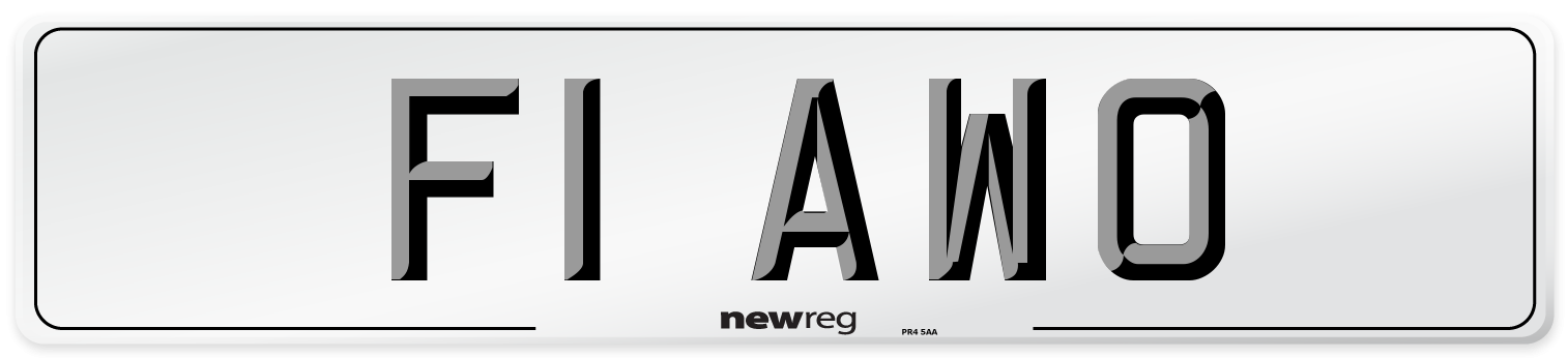 F1 AWO Number Plate from New Reg